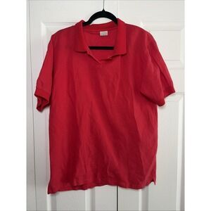 Bogner Linen Cotton Polo Mens Size 38 Red Short Sleeve Designer Luxury Shirt